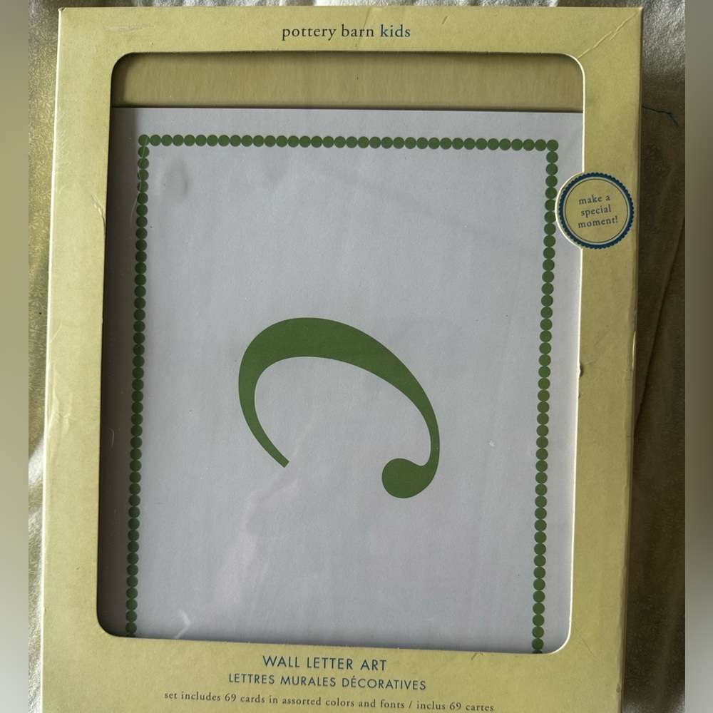 Pottery Barn Kids Green and Pink Letter Decals Wall Decor